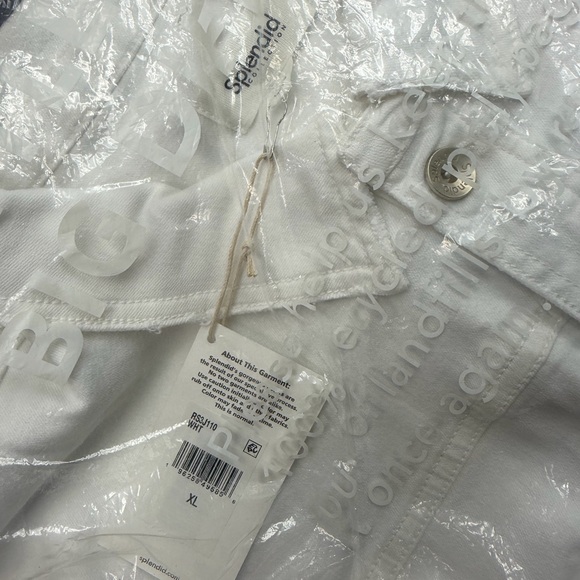NWT SPLENDID WHITE JEAN JACKET XL - Picture 2 of 2
